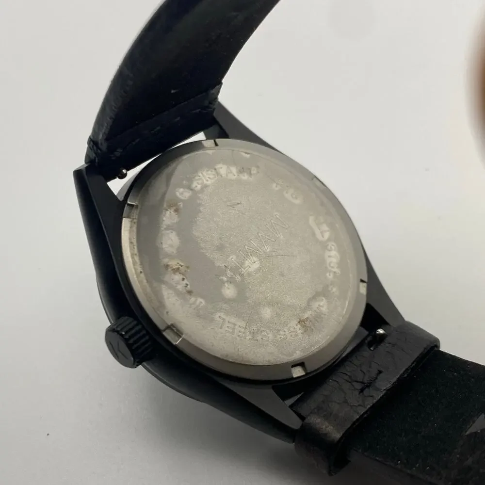Sleek MVMT Rise Black-on-Black Watch - 39mm Case, New Battery